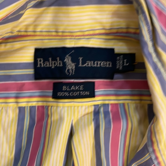 Ralph Lauren Blake men’s large beautiful pastel stripe  button down dress shirt - Picture 5 of 6